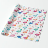 Wrapping Paper  - Multi Colored Flamingo's (Unrolled)