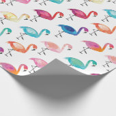 Wrapping Paper  - Multi Colored Flamingo's (Corner)