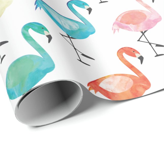 Wrapping Paper  - Multi Colored Flamingo's (Roll Corner)