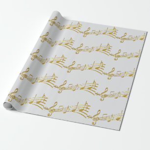 Wrapping paper Musical note, treble clef.