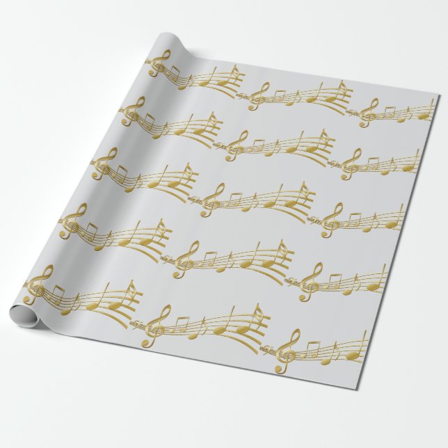 Wrapping paper Musical note, treble clef.  (Unrolled)