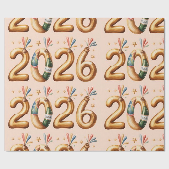 Wrapping Paper-New Year 2026 Paper (Flat)