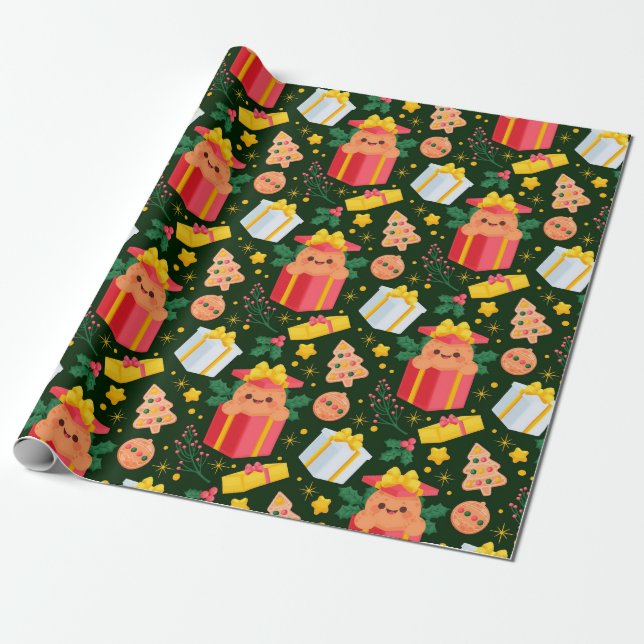 Wrapping Paper PAPEL DE GALO NAVIDEÑO (Unrolled)