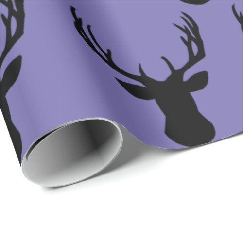 Wrapping Paper _ Periwinkle Slag Deer Head