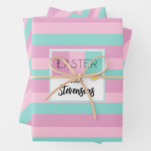 Wrapping paper personalised  Easter Stripes