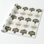 Wrapping Paper "Personalized Dreidels/Gold, Black"<br><div class="desc">Gold, Black and White Personalized Dreidels. Personalized Chanukah/Hanukkah Wrapping Paper. Let's get this Hanukkah Party started with our newest, personalized gift wrap to dress-up your Chanukah presents:) Delete text and add your own text anywhere on the wrapping paper. Use your favorite font style, color, and size. Use the editing tools...</div>