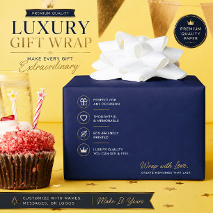Wrapping Paper Personalized Navy Gift Wrap