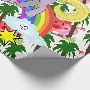 Wrapping paper Pigs Unicorn Rainbow