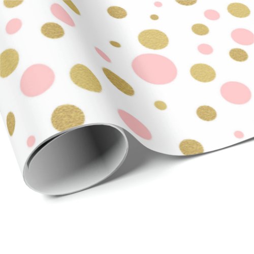 Wrapping Paper _ Pink and Gold Polka Dots