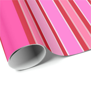 Wrapping Paper-Pink & Red Stripes Paper