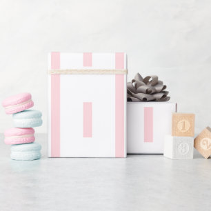 Wrapping Paper Pink & White Stripe Square