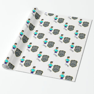 Wrapping Paper Police Woman