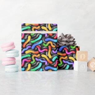 Wrapping Paper-Rainbow Gummy Worm candy Paper