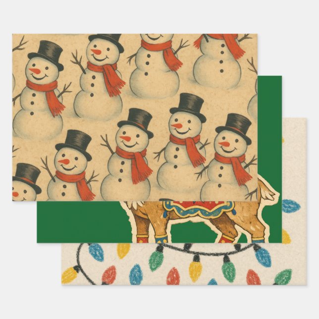 WRAPPING PAPER REINDEER  (Set)