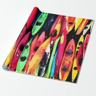 Wrapping Paper Roll Colorful Kayaks Design