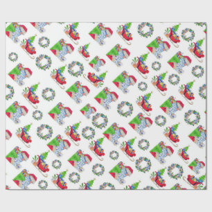 Wrapping Paper Santa and Sleigh