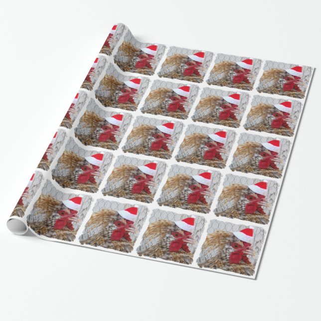 Wrapping Paper - Santa Chicken (Unrolled)