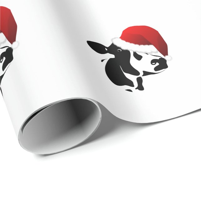 Wrapping Paper Santa Cow for Christmas (Roll Corner)