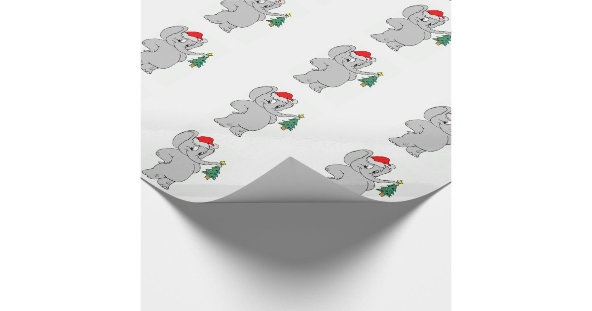 Wrapping Papersanta Elephant Wrapping Paper Zazzle