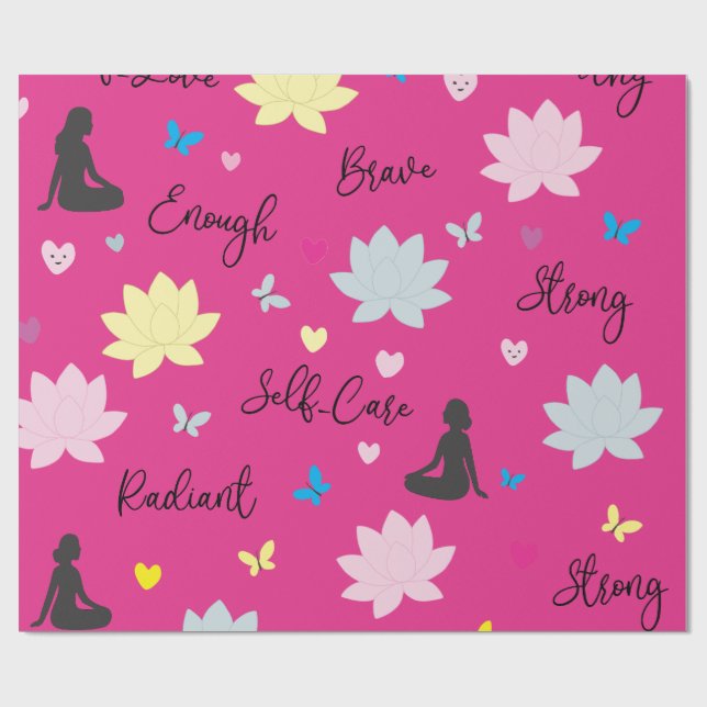 Wrapping Paper | Self-Worth Lotus Floral Pattern (Flat)