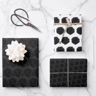Wrapping Paper Set - Black Gothic Rose