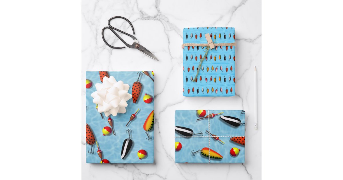 Wrapping Paper Set - Fishing Bobs and Lures