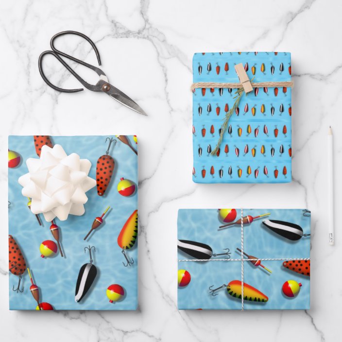 Wrapping Paper Set Fishing Bobs and Lures