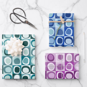wrapping paper set of 3 sheets abstract pattern