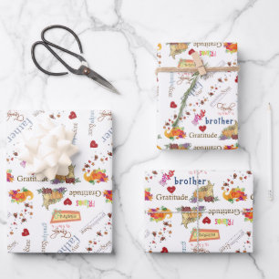 Wrapping Paper Sheets Thanksgiving