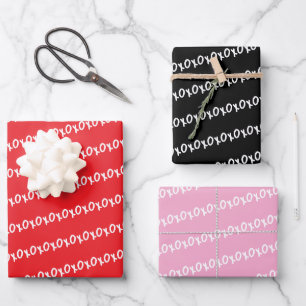 Wrapping Paper Sheets Valentine's Red Pink Black