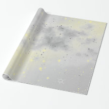 WRAPPING PAPER STARS AND CLOUDS