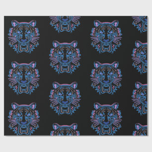 Wrapping Paper TIGER ON BLACK.