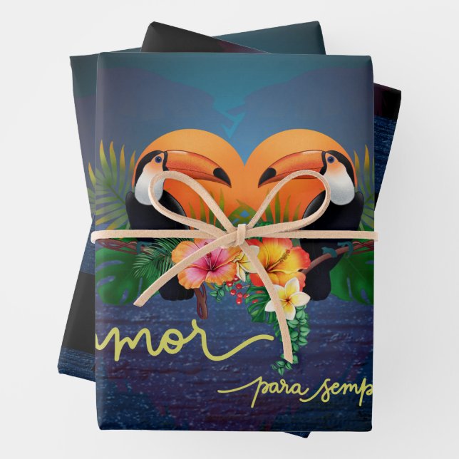 Wrapping Paper - Tropical Bird - Love  (In situ)