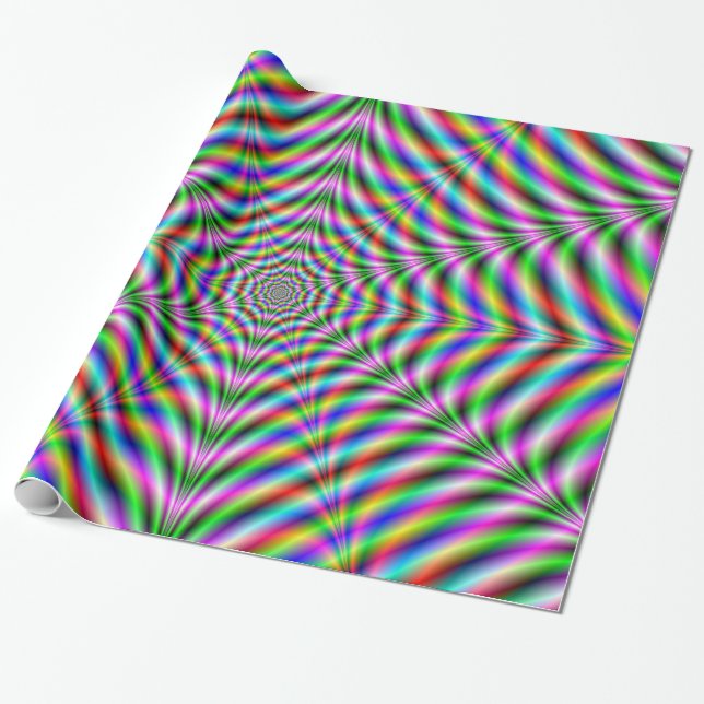 Wrapping Paper   Twelve Pointed Psychedelic Web (Unrolled)