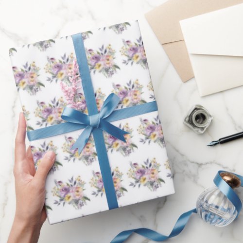 Wrapping Paper Victorian Pastel Flowers Floral