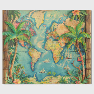 Wrapping Paper-Vintage Atlas Wrapping Paper