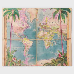 Wrapping Paper-Vintage Atlas Wrapping Paper
