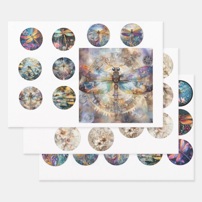 Wrapping Paper Vintage Floral Rounds & Tile Resin (Set)