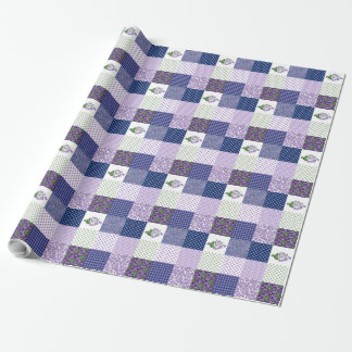 Wrapping Paper: Violet Faux-Patchwork Pattern Wrapping Paper