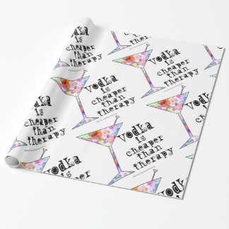 WRAPPING PAPER, VODKA IS CHEAPER THAN THERAPY PAPER