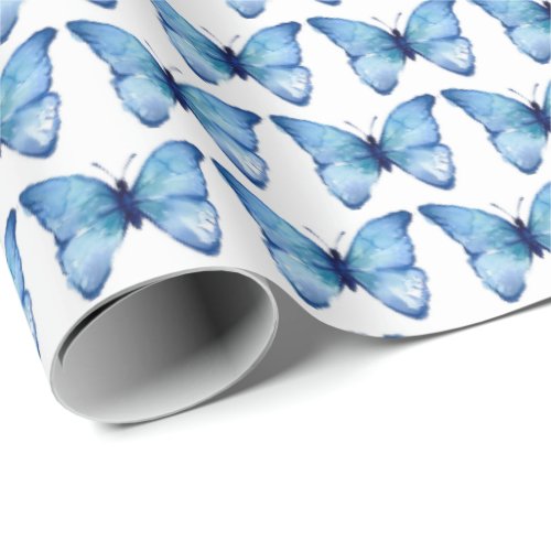 Wrapping Paper _ Watercolour Blue Butterfly