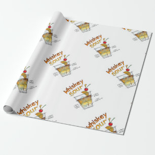 WRAPPING PAPER - WHISKEY SOUR RECIPE COCKTAIL ART