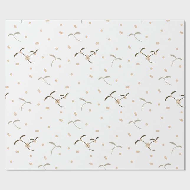 wrapping paper with a mistletoe pattern (Flat)