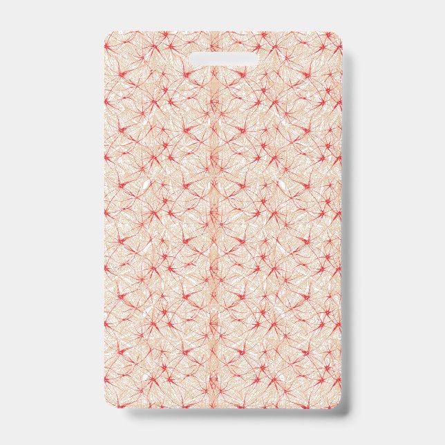 Wrapping paper with a repeating pattern of red, or badge (Front)