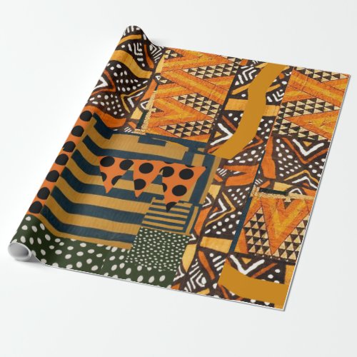 wrapping paper with african textile inspiration