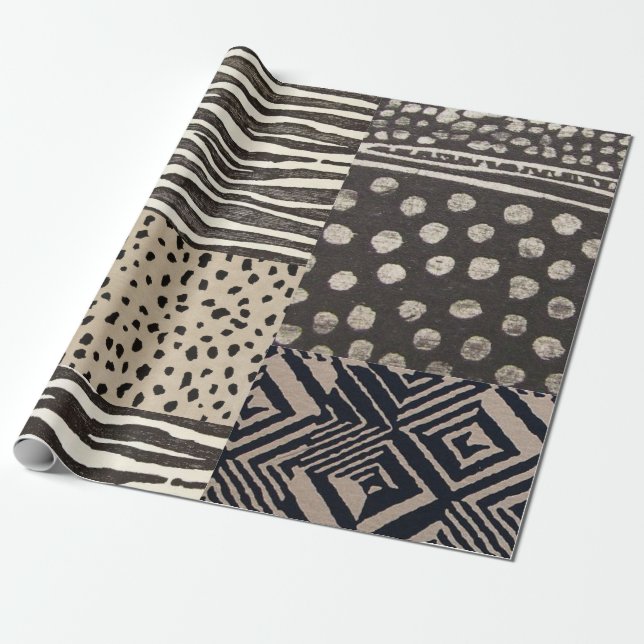 wrapping paper with black and beige design (Unrolled)