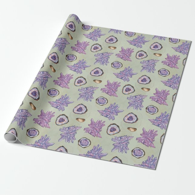 Wrapping Paper with Crystal and Geode pattern (Unrolled)