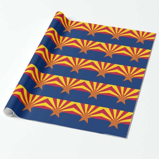 Wrapping paper with Flag of Arizona (Unrolled)