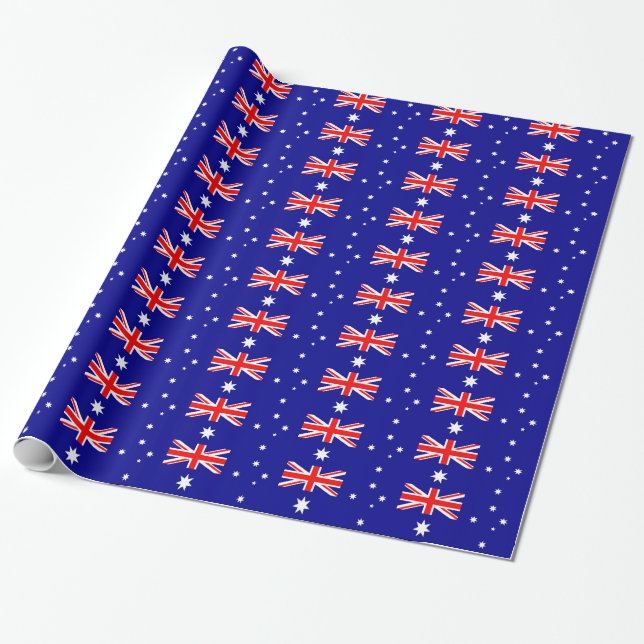 Wrapping paper with Flag of Australia (Unrolled)
