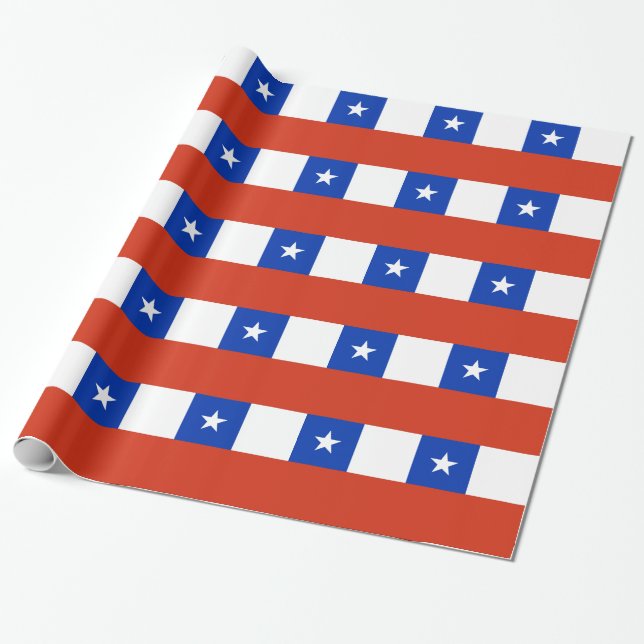 Wrapping paper with Flag of Chile (Unrolled)
